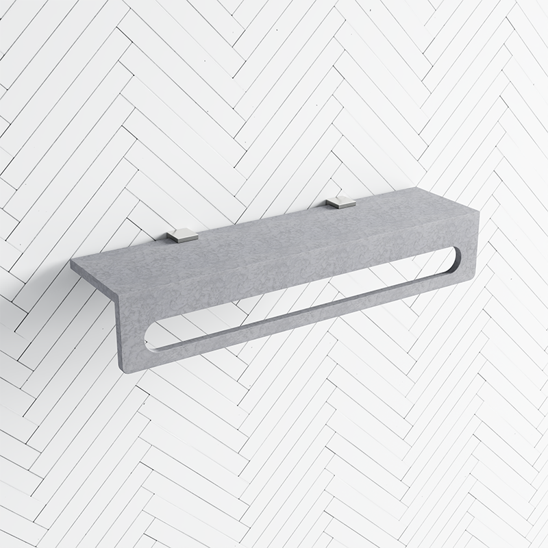 Concrete Towel Rack 600mm Wall Mounted French Grey / Terrazzo / White Sandstone