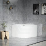 1000Mm Bella Corner Back To Wall Bathtub Gloss White With Overflow Bathtubs