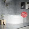 1000Mm Bella Corner Back To Wall Bathtub Gloss White With Overflow Bathtubs