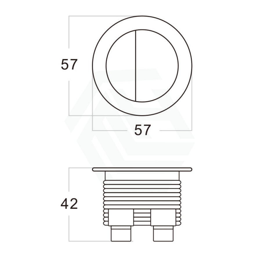 Black Round Dual Flush Toilet Water Tank Press Button For About 46Mm Cistern Lid Hole