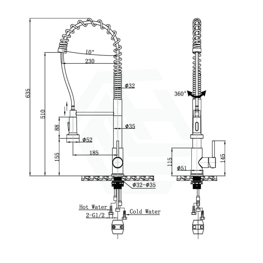 Black Spring 360° Swivel Pull Out Kitchen Sink Mixer Tap Brass Products