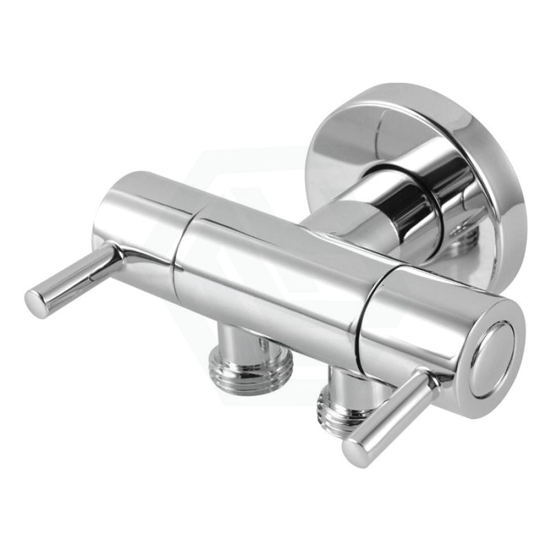 Brass Chrome Double Outlet Toilet Bidet Diverter Angle Valve