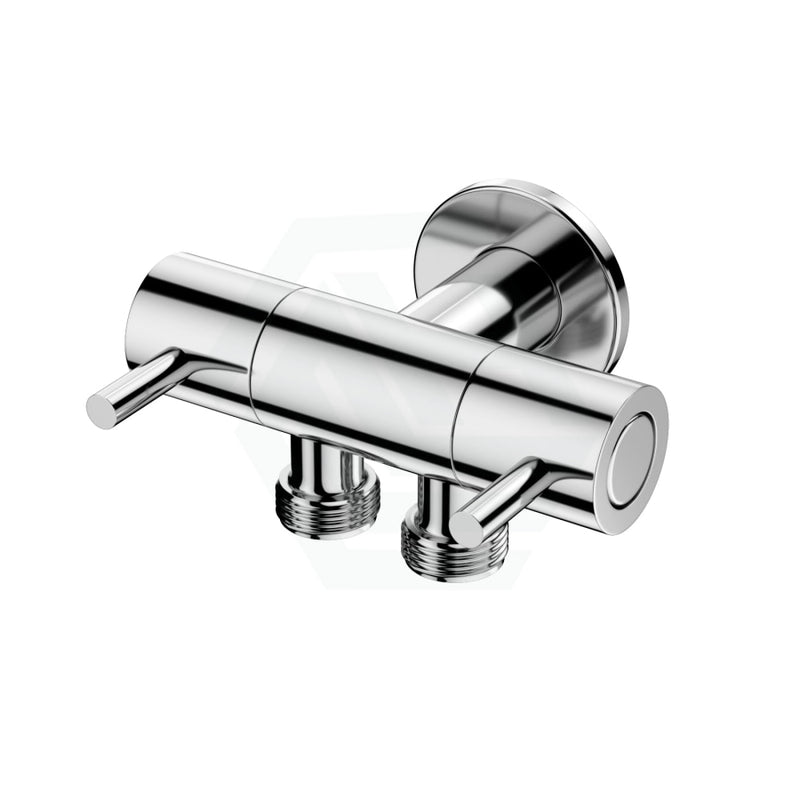 Brass Chrome Double Outlet Toilet Bidet Diverter Angle Valve