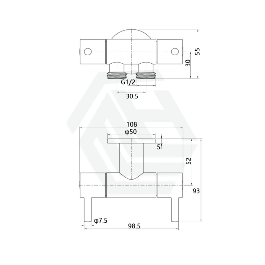 Brass Chrome Double Outlet Toilet Bidet Diverter Angle Valve