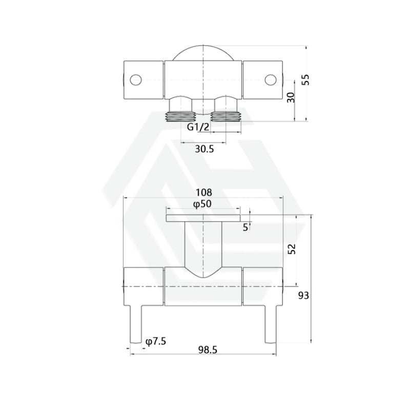 Brass Chrome Double Outlet Toilet Bidet Diverter Angle Valve