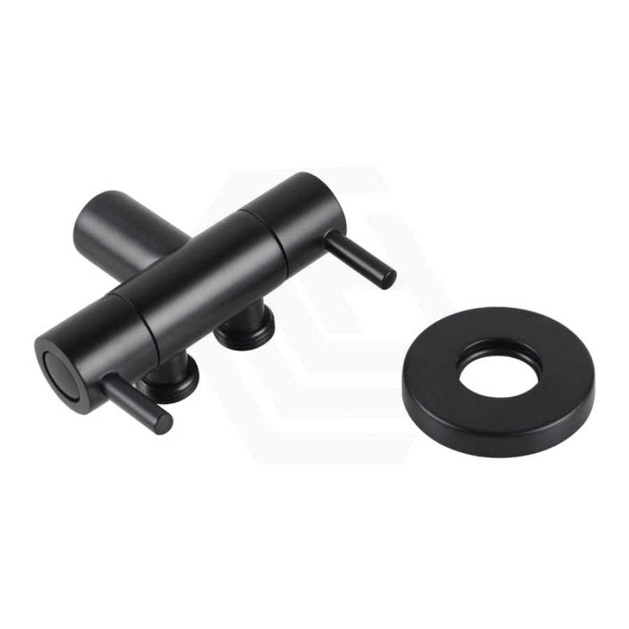 Brass Matt Black Double Outlet Toilet Bidet Diverter Angle Valve