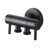 Brass Matt Black Double Outlet Toilet Bidet Diverter