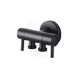 Brass Matt Black Double Outlet Toilet Bidet Diverter Angle Valve