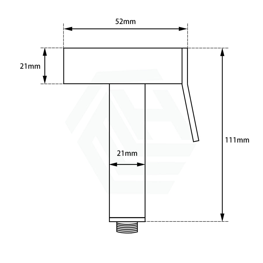 Brass Square Black Toilet Bidet Spray Kit With 1.2M Pvc Hose