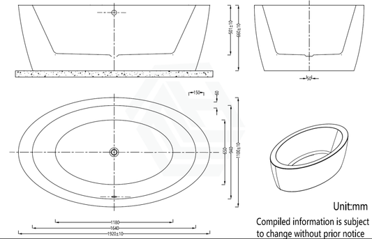 Broadway Aplauso 1920X1100X660Mm Oval Acrylic Freestanding Spa Bathtub Baths