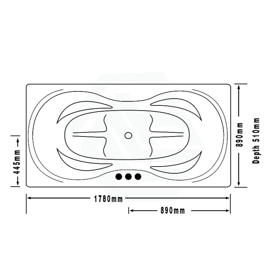 Broadway Bargelo Petite Spa Bath 1780X890X510Mm Rectangula Drop-In Tub Rectangular Baths