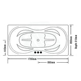 Broadway Bargelo Petite Spa Bath 1780X890X510Mm Rectangula Drop-In Tub Rectangular Baths