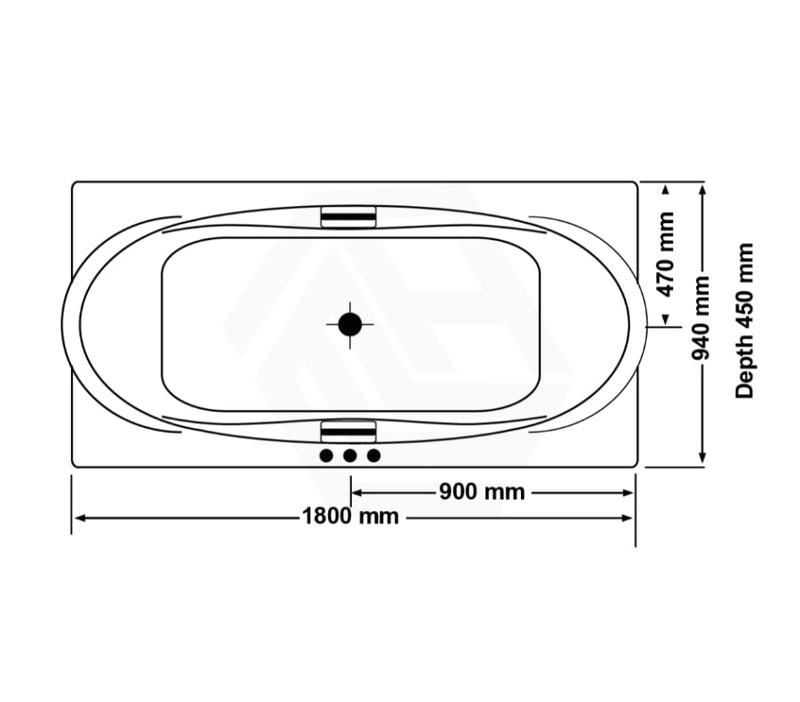 Broadway Castilla Spa Bath 1800X940X450Mm Rectangula Drop-In Tub Rectangular Baths