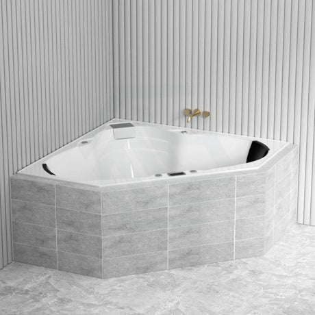 Broadway Cordoba Spa Bathtub 1530X1530X600Mm Corner Drop-In Tub With Jets Baths