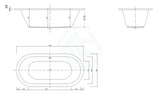 Broadway Florentine Spa Bath 1485/1640/1775Mm Oval Drop-In Tub Baths