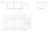 Broadway Florentine Spa Bath 1485/1640/1775Mm Oval Drop-In Tub Baths