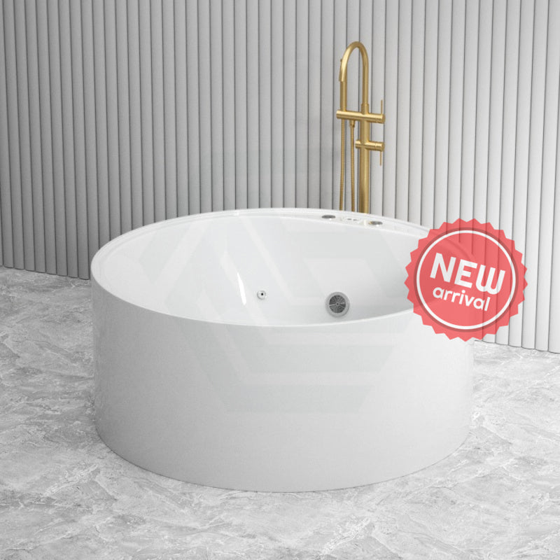 Broadway Fs19 1350/1400X580Mm Round Acrylic Freestanding Spa Bathtub 1350Mm / Chrome Baths