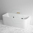 Broadway Fs38 Spa Bath 1500X750X600Mm Back To Wall Tub Slim Edge Baths