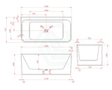 Broadway Fs38 Spa Bath 1500X750X600Mm Back To Wall Tub Slim Edge Baths