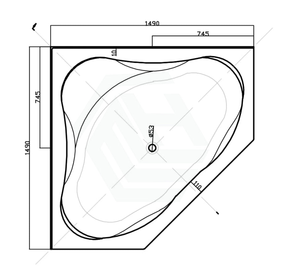 Broadway Fs53 1290/1490X640Mm Corner Spa Bathtub Acrylic Baths