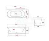 Broadway Fs7 1500/1700X780X600Mm Right Corner Back To Wall Spa Bathtub Acrylic Baths