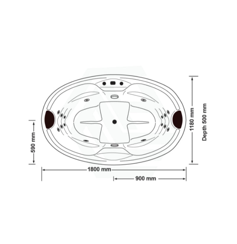 Broadway Joya Spa Bath 1700X1180X500Mm Oval Drop-In Tub Baths