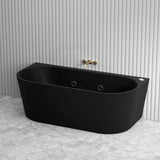 Broadway Mallorca Spa Bath 1500X750/1700X800X580Mm Freestanding Back To Wall Tub In Matt Black Baths