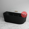 Broadway Mallorca Spa Bath 1500X750/1700X800X580Mm Freestanding Back To Wall Tub In Matt Black Baths