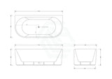 Broadway Mallorca Spa Bath 1500X750/1700X800X580Mm Freestanding Back To Wall Tub In Matt White Baths