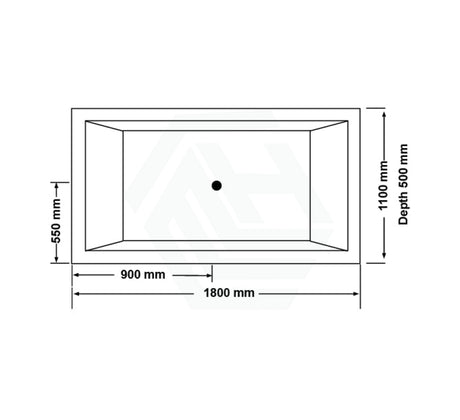 Broadway Quadrato Spa Bath 1800X1100X500Mm Rectangula Drop-In Tub Rectangular Baths