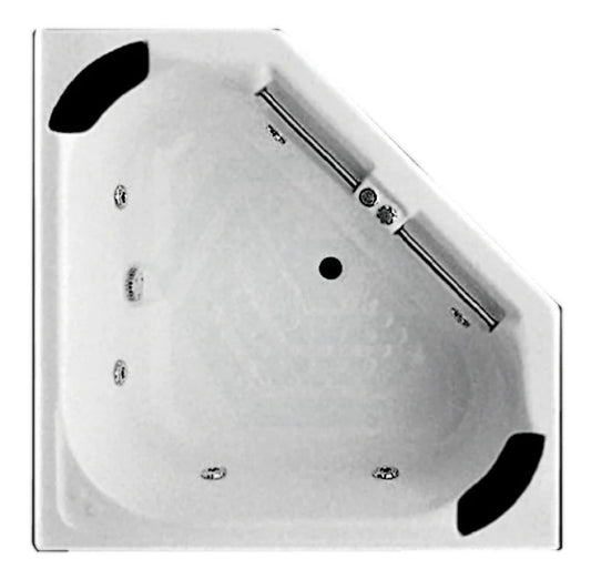 Broadway Villena Spa Bathtub 1350X1350X470Mm Corner Drop-In Tub With Jets Baths