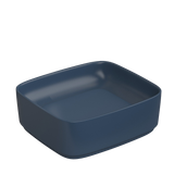 430x380x145mm Rectangle Above Counter Ceramic Wash Basin Matt Dark Grey with Decoration Board