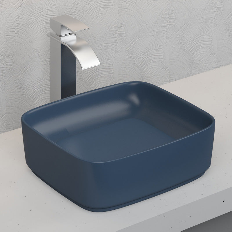 Ceramic Above Counter Basin Matt Dark Grey With Decoration Board