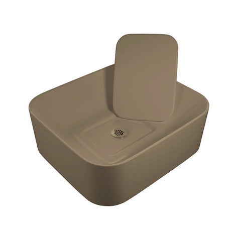 430x380x145mm Rectangle Above Counter Ceramic Wash Basin Matt Khaki with Decoration Board