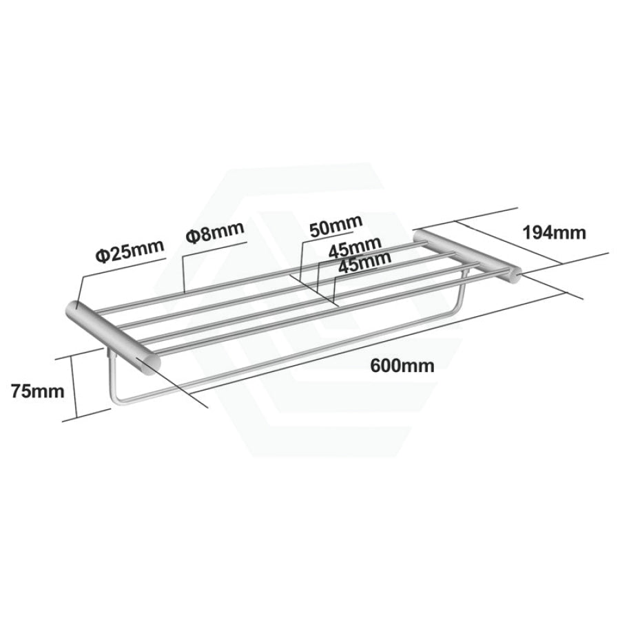 N#1(Nickel) Aquaperla 600Mm Brushed Nickel Towel Rack Stainless Steel Racks