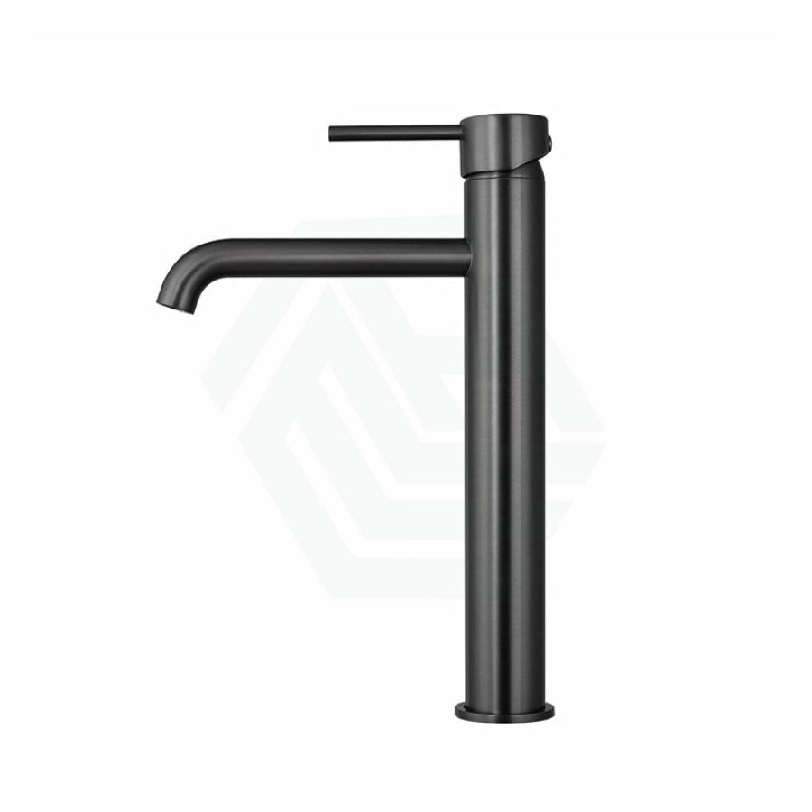 M#1(Gunmetal Grey) Lucid Pin Round Gunmetal Grey Tall Basin Mixer Tap Bathroom Vanity Mixers