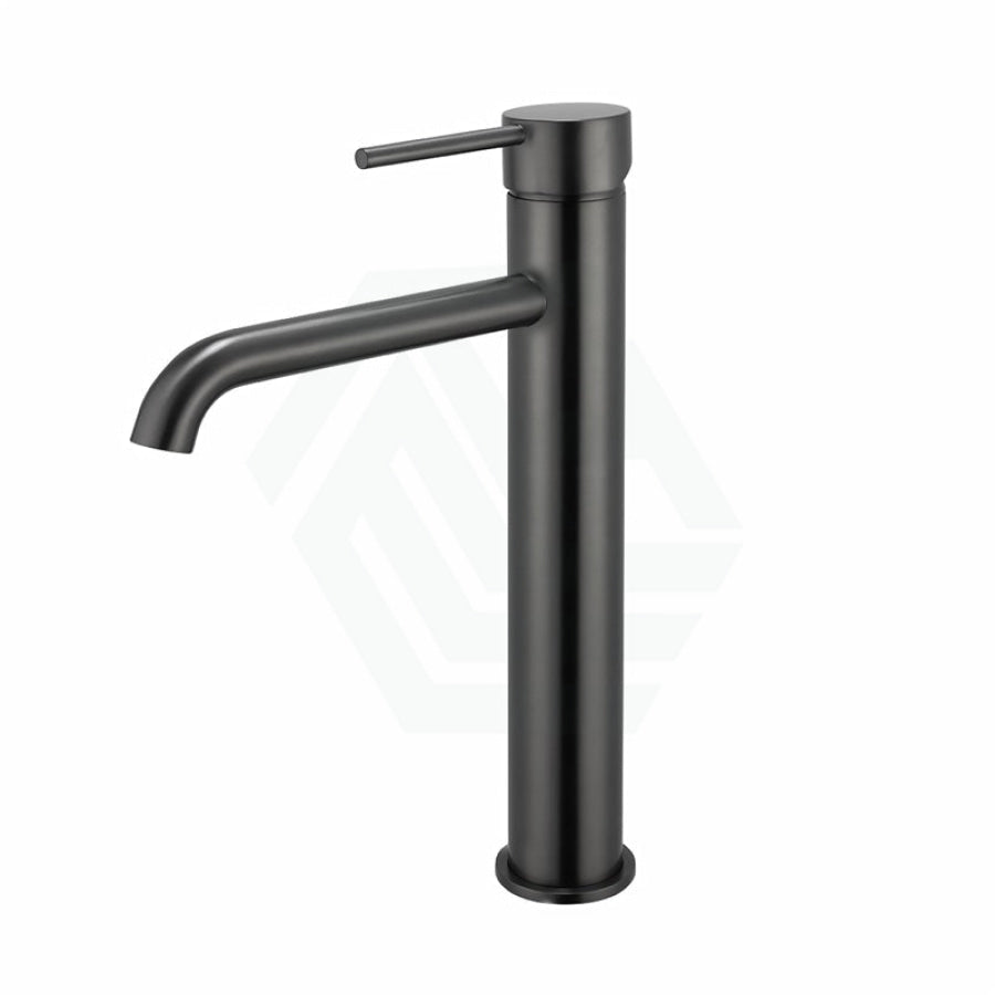 M#1(Gunmetal Grey) Lucid Pin Round Gunmetal Grey Tall Basin Mixer Tap Bathroom Vanity Mixers