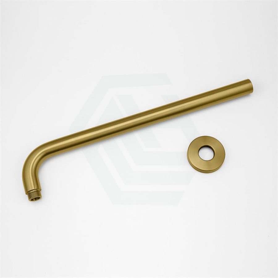 G#1(Gold) Aquaperla 400Mm Round Wall Mounted Shower Arm Brushed Brass Gold Arms