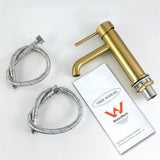 G#1(Gold) Lucid Pin Round Brushed Brass Basin Mixer Tap Bathroom Vanity Gold Short Mixers