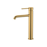 G#1(Gold) Lucid Pin Round Brushed Brass Tall Basin Mixer Tap Bathroom Vanity Gold Mixers