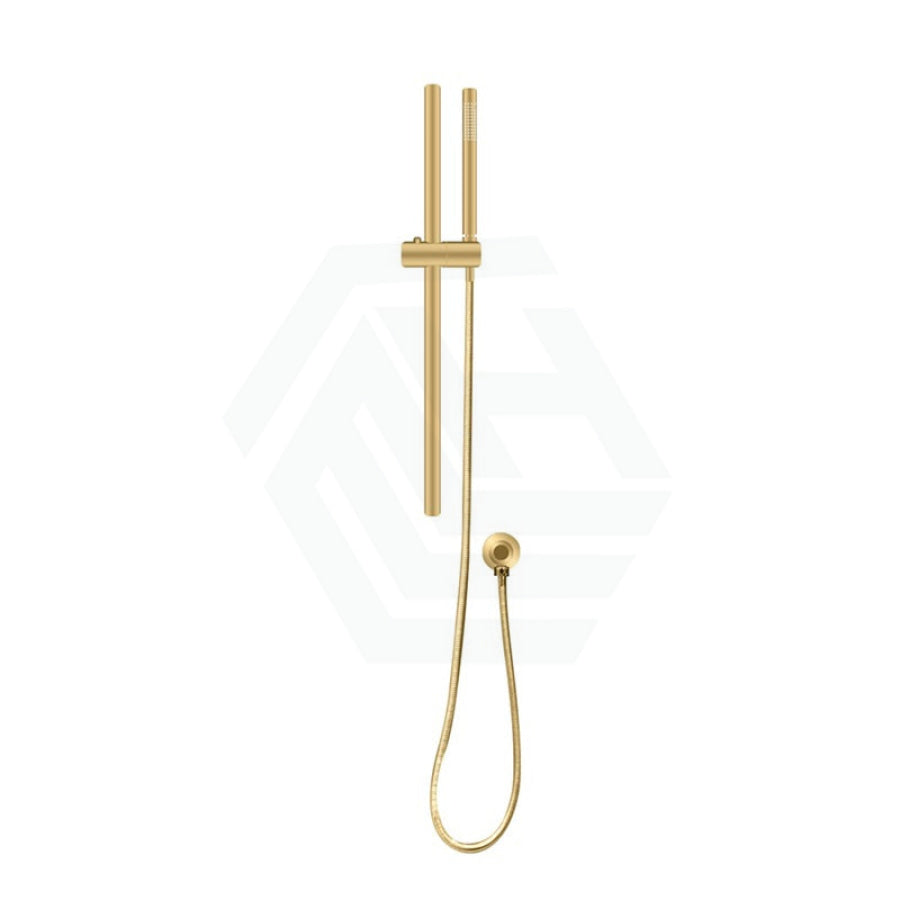 G#1(Gold) Aquaperla Round Brushed Brass Shower Rail With Handheld Set