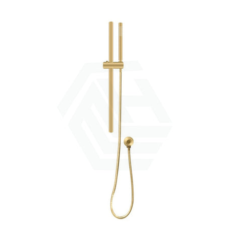 G#1(Gold) Aquaperla Round Brushed Brass Shower Rail With Handheld Set