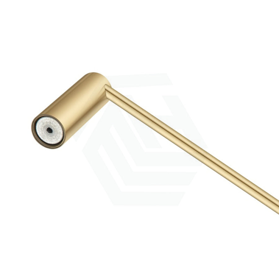 G#1(Gold) Aquaperla 600Mm Round Brushed Brass Single Towel Rail Stainless Steel Gold Rails