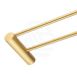 G#1(Gold) Aquaperla 600Mm Round Brushed Brass Double Towel Rail Stainless Steel Gold Rails