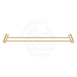 G#1(Gold) Aquaperla 600Mm Round Brushed Brass Double Towel Rail Stainless Steel Gold Rails