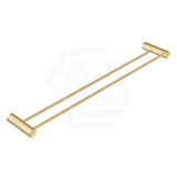 G#1(Gold) Aquaperla 600Mm Round Brushed Brass Double Towel Rail Stainless Steel Gold Rails