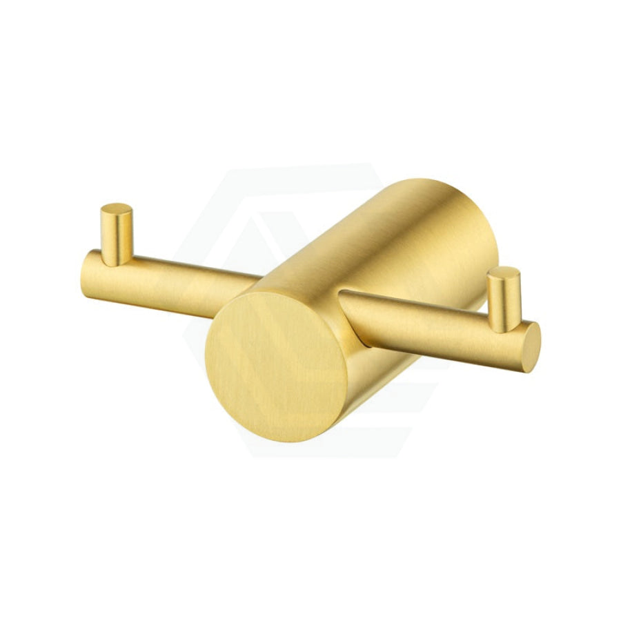 G#1(Gold) Aquaperla Round Brushed Brass Stainless Steel Robe Hook Wall Mounted Gold Hooks