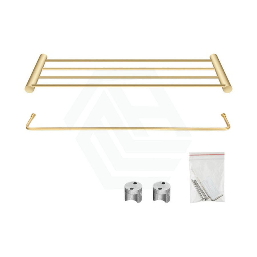 G#1(Gold) Aquaperla 600Mm Brushed Brass Towel Rack Stainless Steel Racks