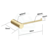 G#1(Gold) Aquaperla Round Brushed Brass Toilet Paper Holder Stainless Steel Wall Mounted Gold