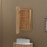 450x900mm Carysil Plywood Wall Hung Squircle Shaving Mirror Cabinet Walnut Finish for Bathroom